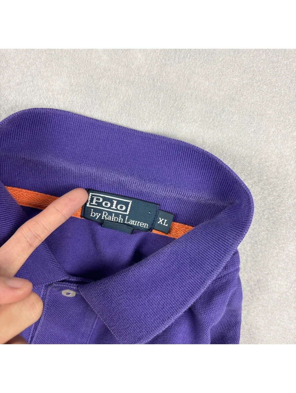 Polo Ralph Lauren Big Pony Polo Shirt Mens XL Purple Green 3 Patch Preppy Casual